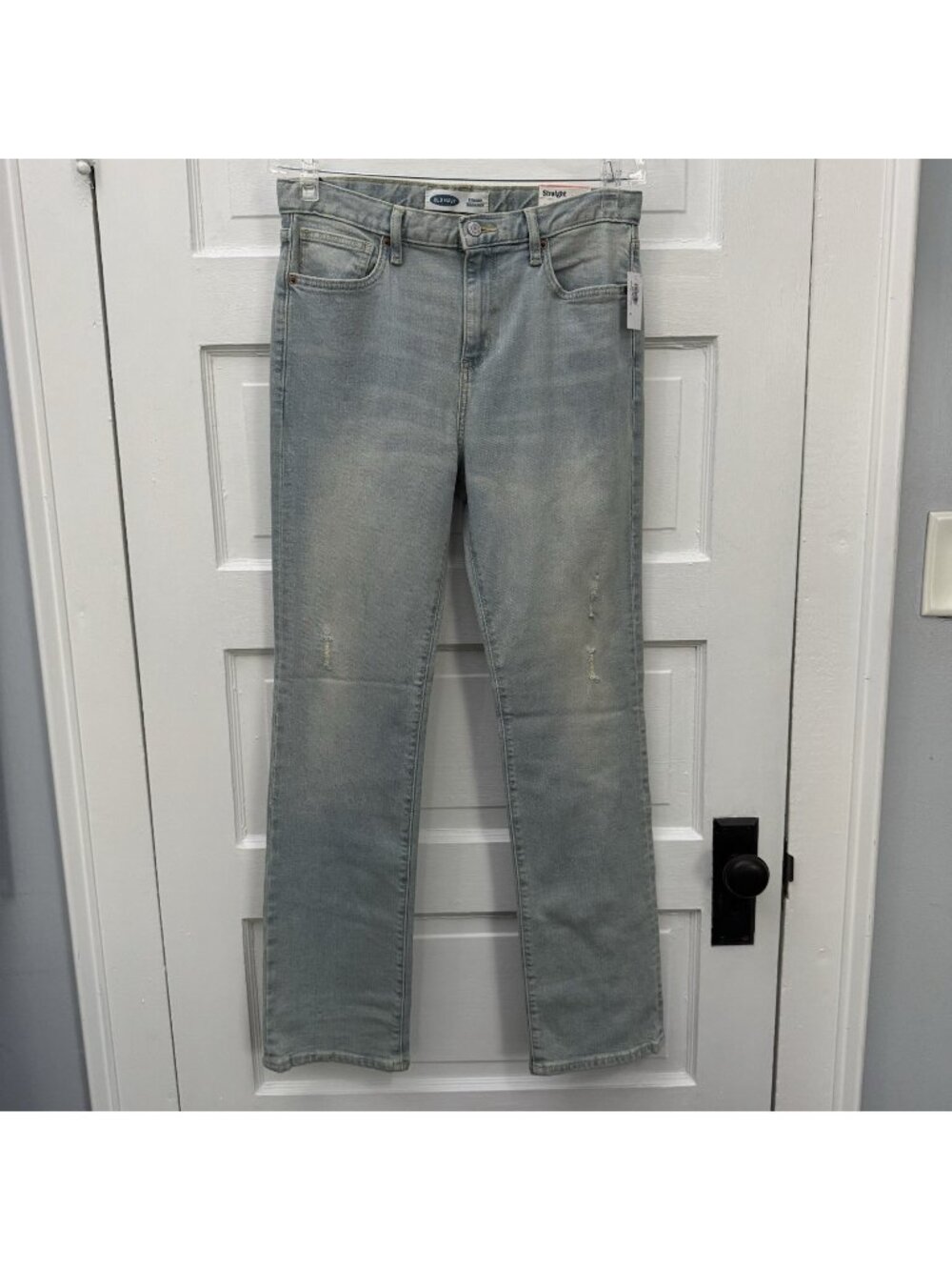 Old Navy Boys 18 Straight Built-In Flex Distressed Jeans Adjustable Waist NWT